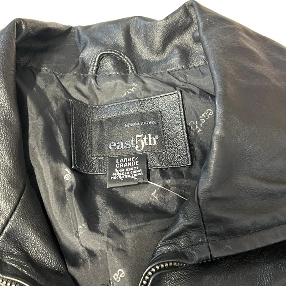 East 5th - Womens Black Leather Jacket Sz LG - Picture 4 of 8